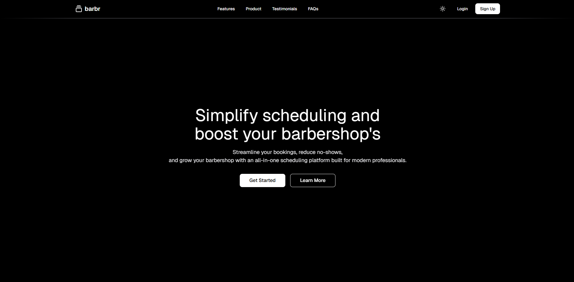 Website desenvolvido para plataforma de barbearias
